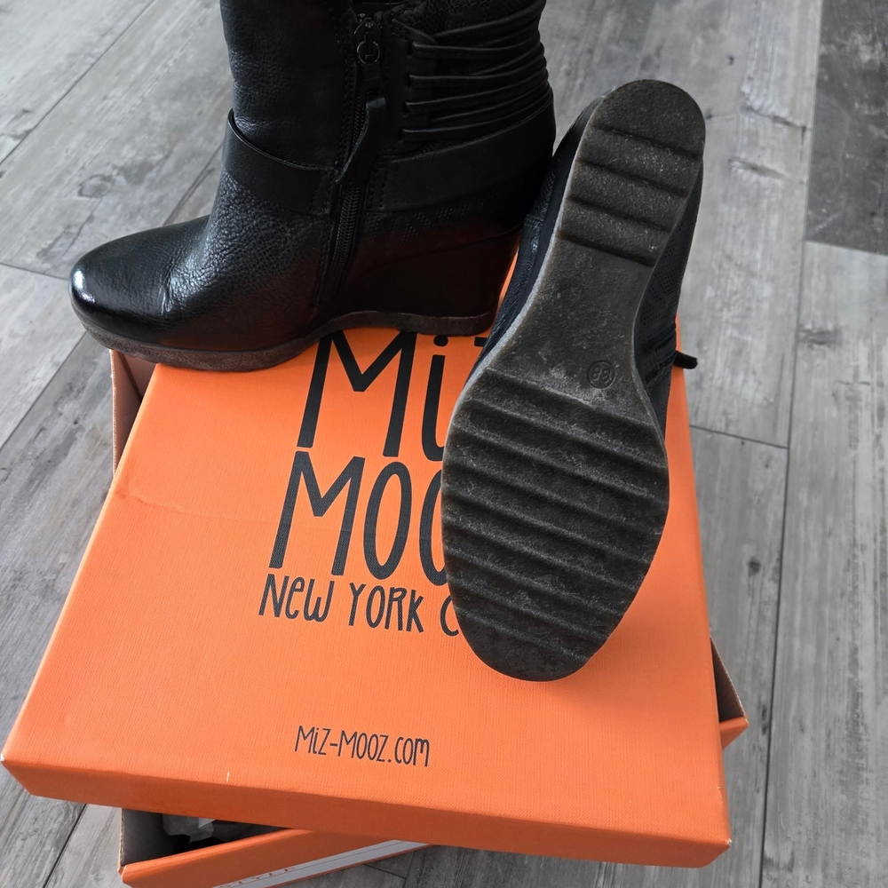 Miz Mooz Black Leather Boots